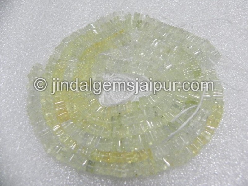 Multi Prehnite Plain Heishi Square Shape Beads